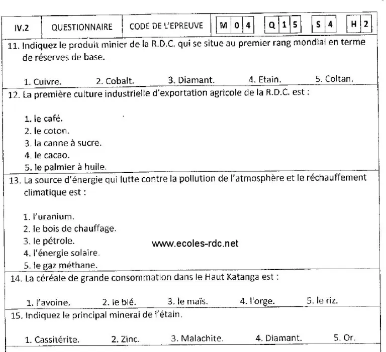 Télécharger les Items EXETAT PDF